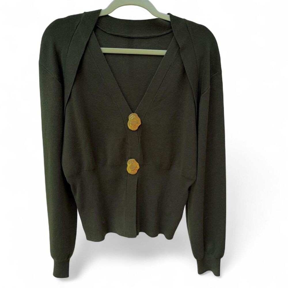 Commense Olive Green knit sweater Size L